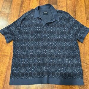 Abercrombie & Fitch Geometric Johnny Collar Sweater Polo Mens Size XXL